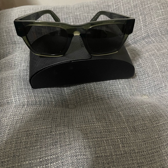 Authentic Prada Olive green Gloss Sunglasses with Matching Black Case - Picture 2 of 3
